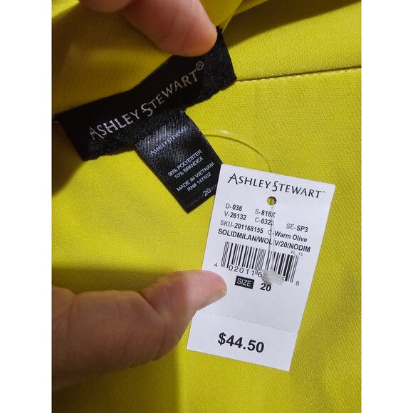 New Ashley Stewart Skirt Flare Hem Plus Size 20 Warm Olive Lime Green(839 - Picture 5 of 7